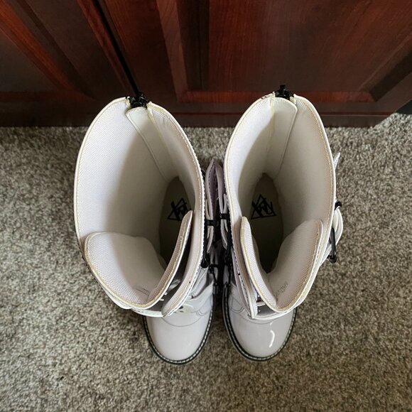 YRU Dune Yin Yang Buckle Wedge Platform Boots - Picture 5 of 11